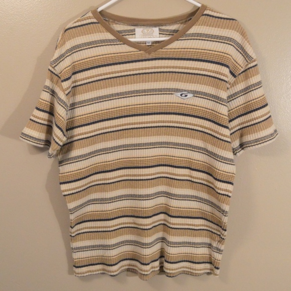 Vintage Guess Jeans Striped Y2K V Neck Women